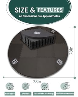 FoundGo 78inch Hot Tub Mat for Inflatable Tub 0.35" Super Thick Outside Hot Tub Base Pad Foam Pad Foundation，Anti-Slip Hot Tub Mats for Outdoor Indoor Spa Pool