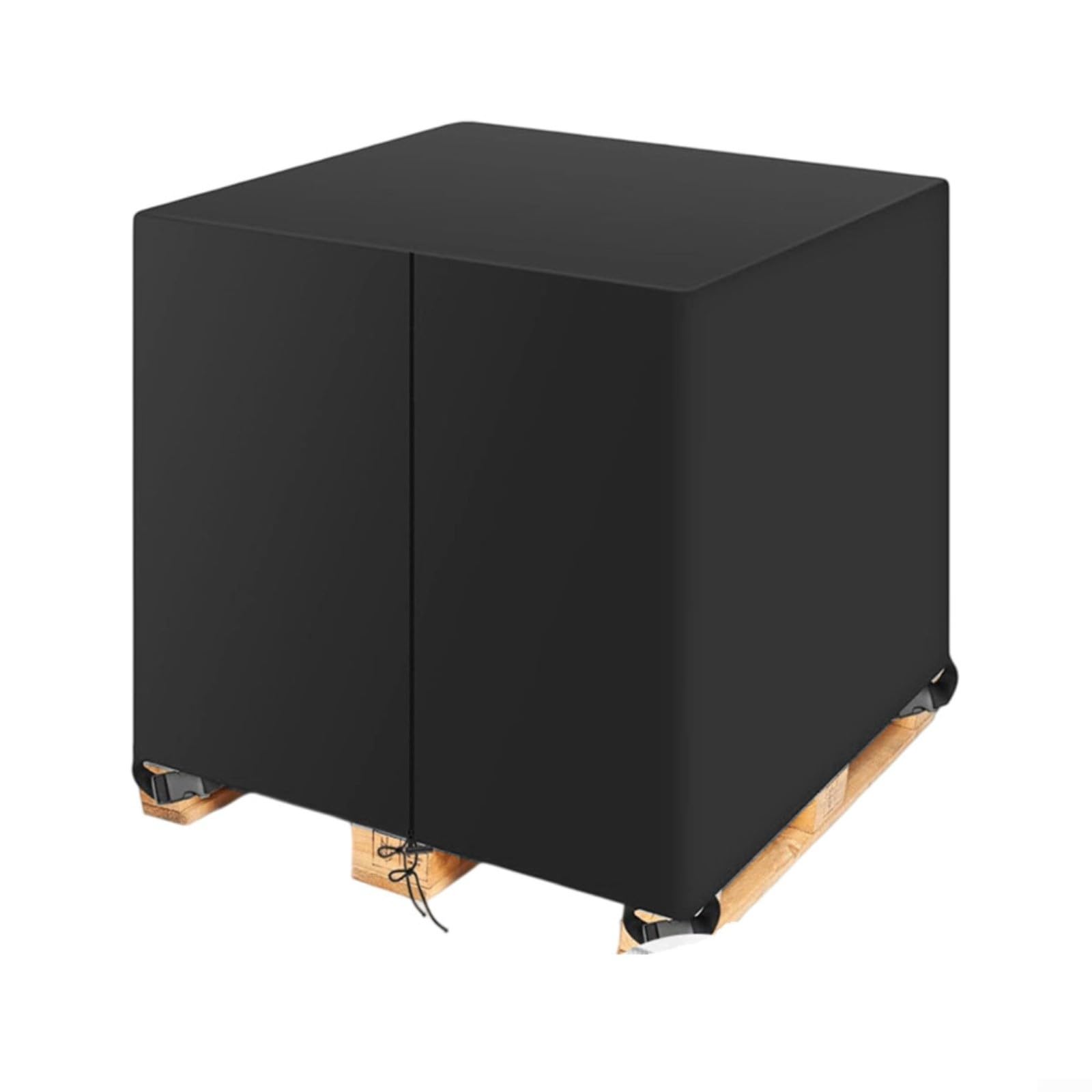 FACAIIO Copertura impermeabile per pallet, in tessuto Oxford 210D, con cinghie regolabili con fibbia, per pallet da 122 x 152 x 122 cm, nero (nero)