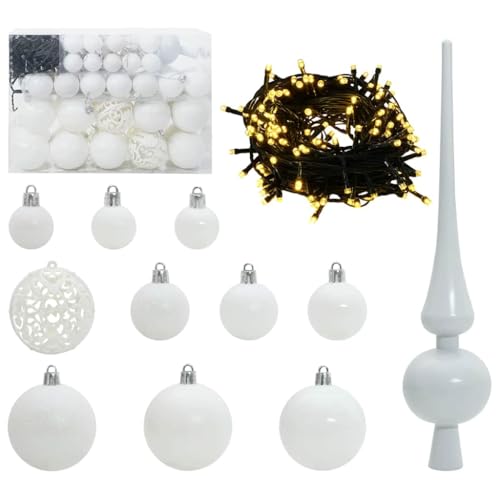 Sapin de Noël artificiel blanc 150 cm pliable pour un montage rapide sans effort - 6