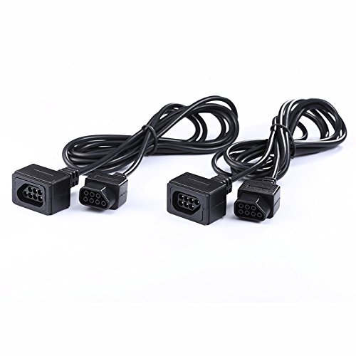 YB-OSANA 2 Packs Replacement 6ft Controller Extension Cord For Nintendo NES NES Extension Cables NES Extension Cord