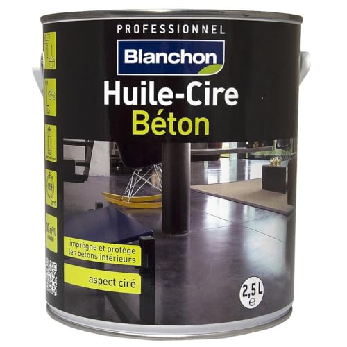 Huile cire béton - aspect cire incolore - 2.5 litres - Blanchon