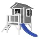 Spielturm ohne Schaukel Axi Spielhaus Beach Lodge XL in Grau mit Rutsche