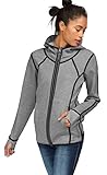 Softshell Jacke KangaROOS Damen Sweatjacke mit Kapuze Hoodie Jacket (Grau, 36/38)