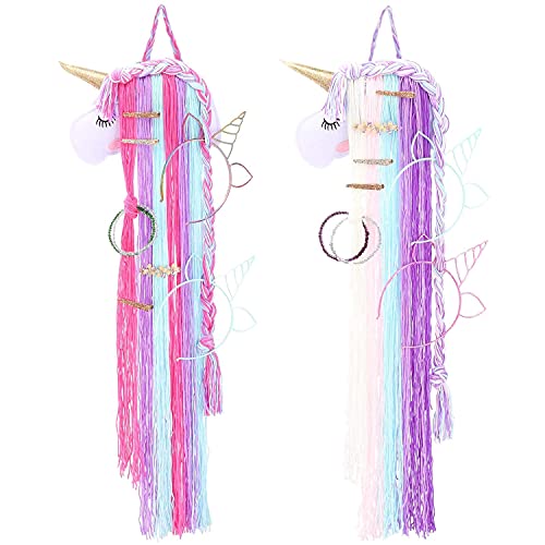 2pcs Hair Organizer - DIY Hair Accessory Organizer for Girls Hair Clips, Hairbow Headband Storage, Purple Unicorn