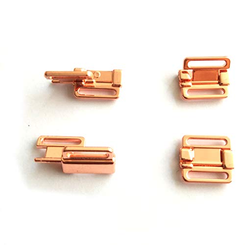 20Pcs/Lot 12Mm Craft Rose Gold Metal Rectangle Tape Closure Hook & Clasp Waist Extenders Sewing On Clothes Bra Clip Hooks #TOP5
