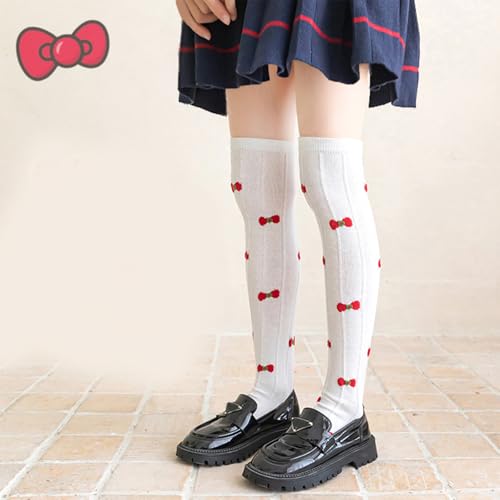 Long Boot Socks Over Knee Stockings Calf Girls Bowknot Stockings Children For Girls 3-8 Year Kids Socks4