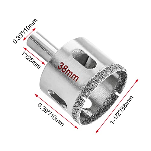 Image of Luomorgo 2Pcs 38mm /1 1 /2 inch Diamond Hole Saw | 1.1 inch Cutting Depth, Diamond Drill Bits, For Glass Ceramic Marble Porcelain Tile, For Granite Quartz Gemstone