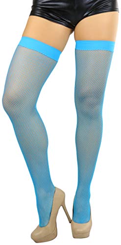 Image of ToBeInStyle Women's Fine Classic Fishnet Thigh High Stretch Nylon Novelty Stockings