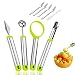 Produktbild 4 Stück Obst Werkzeug Melonenausstecher Kugeln Apfelentkerner Kugelausstecher Obstschnitzwerkzeug Melon Baller Scoop Set für Home & Küche Mit 4 Gabeln und 1 Messer