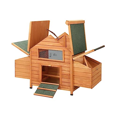 image for Alopet Chicken Coop with Openable Roof Wooden Rabbit Hutch Outdoor Pet
