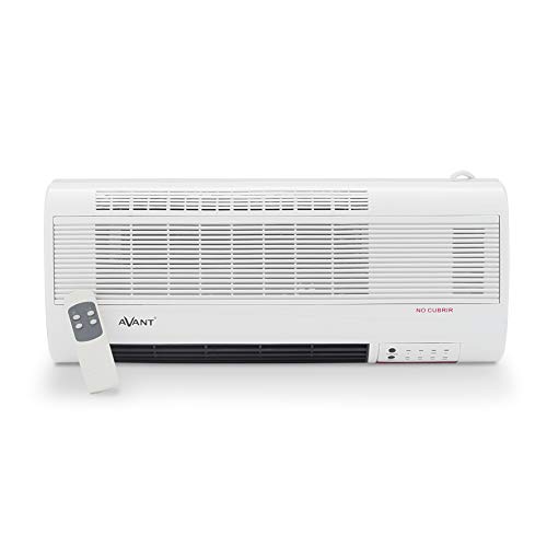 AVANT A7562 - Calefactor Cerámico De Pared 2000w con 2 Niveles De Potencia: 1000w - 2000w. Mando A Distancia, Protección Térmica. Color Blanco