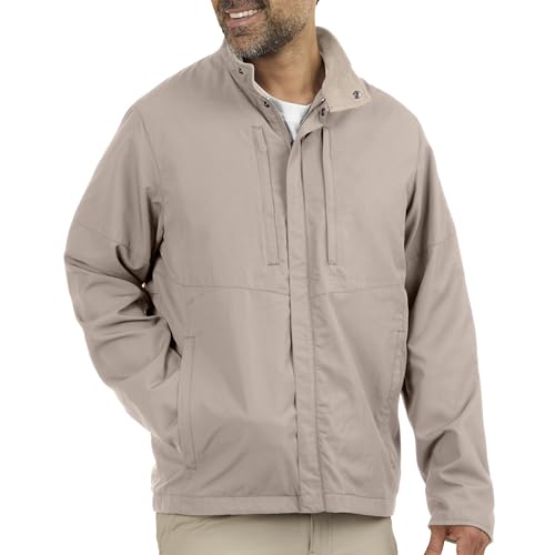 SCOTTeVEST Epic Travel Jacket for Men - 24 Hidden Pockets - Soft Shell Coat - Pickpocket Proof Clothing (Driftwood, Medium)