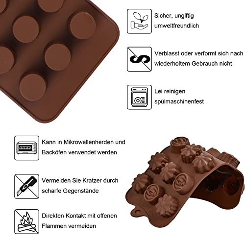 POKIENE 6 Pezzi Stampi per Cioccolato in Silicone