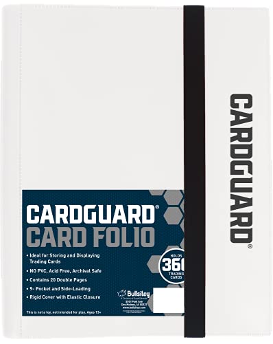 Cardguard Trading Card Pro-Folio, 9-Pocket Side-Loading Pages, Holds 360 Cards, White #TOP2