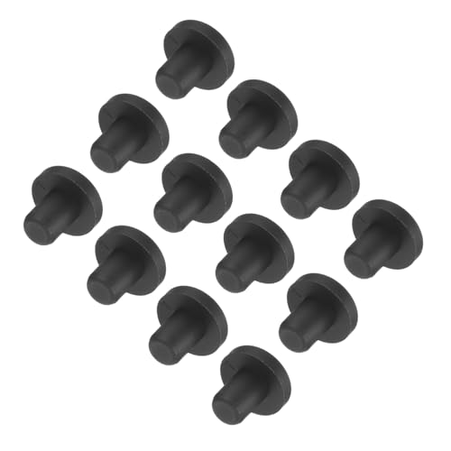 Image of uxcell High Temp Silicone Plug Mount Dia 7mm /0.28 inch t Shaped Rubber Stopper Hole Plugs for Powder Coating Plating Waterproof Plugs Sealing Plugs Black Pack of 12(OD 14mm)