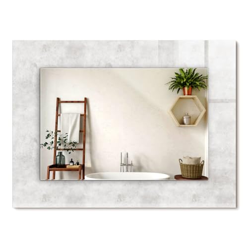 Miroir décoratif mural d'exception avec son cadre en verre imprimé chic - 2