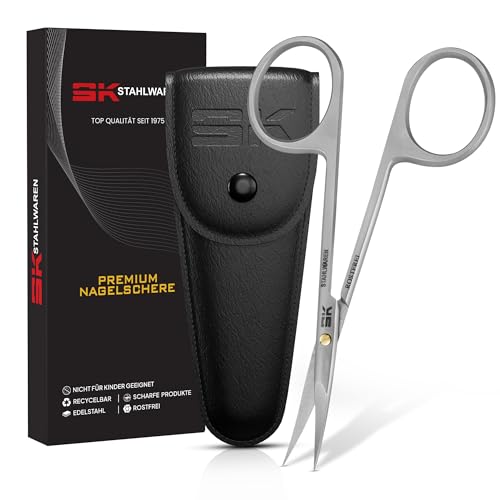 Nagelhautschere Fein gebogen 10 5 cm Professionelle Edelstahl Rostfrei Profi Scheren feine Schneide Hautschere Kombi Nagelschere Präzise Schneiden Wimpern & Augenbraun Pflege Schere