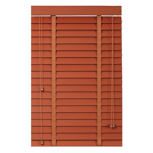 generisch Echtholz Jalousie Verdunkelung Holzjalousie W30-160cm H130/150/175/210/220/250cm Privatsphäre Jalousette Innen-/außeninstallation 50 mm Lamellen(60W x 130cm H)