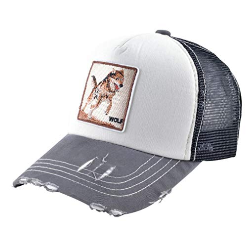 Animales Unisex del Lobo Gorra De Béisbol del Bordado De Hip Hop De Malla del Camionero con Ajustable