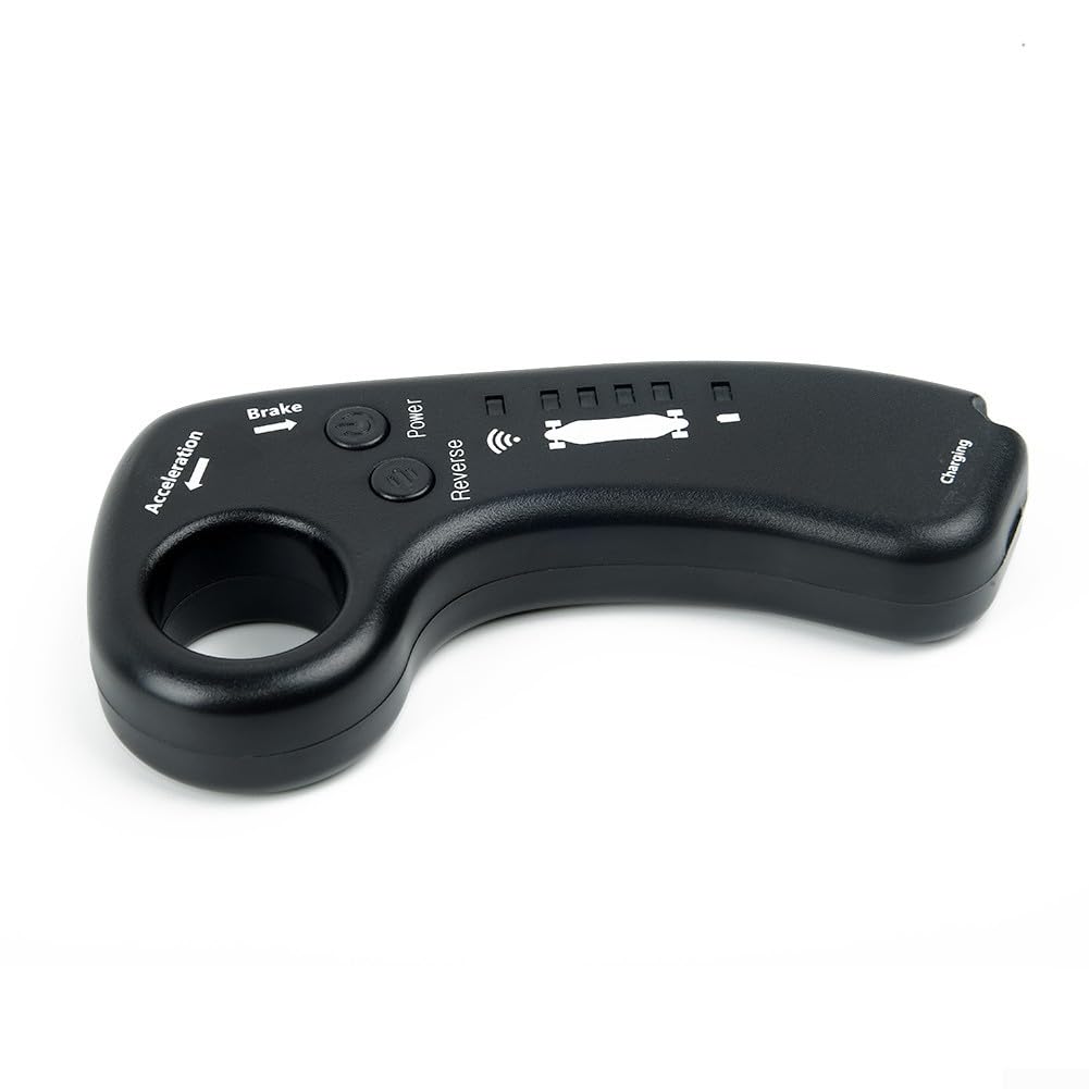 Telecomando elettrico per skateboard a quattro ruote, con indicatore di potenza, design curvo, presa comoda, 4 modalità di velocità, per longboard e sport all'aria aperta