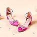 LAURMOSA Dress Shoes for Girls Heels Pink Kids Flower Girl Wedding Formal Sparkle Shoes Party Closed Toe Dress Sandals Size 4 High Heels for Kids Fancy Sandals Dressy Pumps(L1019SaFuchsia 4)