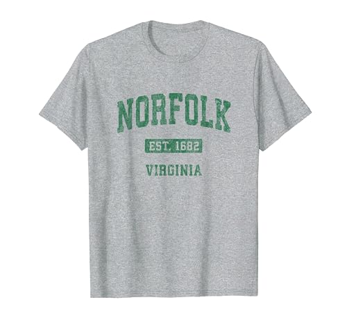 Norfolk Virginia VA Diseño deportivo deportivo vintage Camiseta