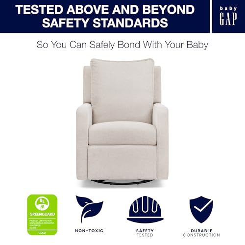 Image of babyGap Harlowe Power Recliner with USB-A and Type-C Ports by Delta Children - Greenguard Gold Certified - Stain-Resistant Performance Fabric is Oeko-TEX Standard 100 Certified, Sand
