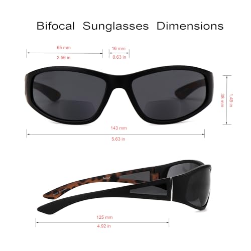 Ysorrisox 3 Pairs Bifocal Sunglasses For Men And Women, Wrap Around Tinted Sun Readers With Side Protection Lenses thumb #2