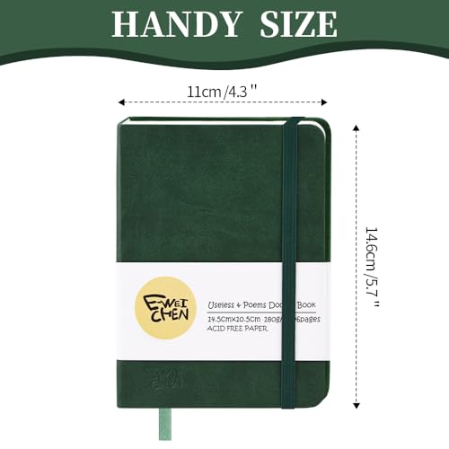 Image of 5.7x4.1in Hardcover Blank Sketchbook for Drawing 180gsm 96Pages,Dark Green