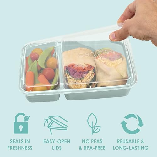 Image of Bentgo Prep 2-Compartment Meal Prep Containers with Lids, 20 Piece Set