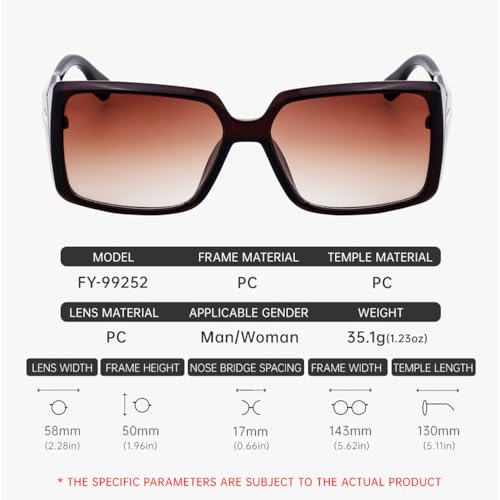 Lunettes de luxe légères à la mode pour dames au design rectangulaire raffiné - 7