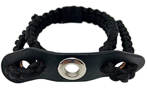 Ten Point Gear Bow Archery Wrist Sling 550 Paracord - Survival Hunting Shooting - Durable Leather With Metal Grommet (Multiple Color Options) (Blackout) #TOP3