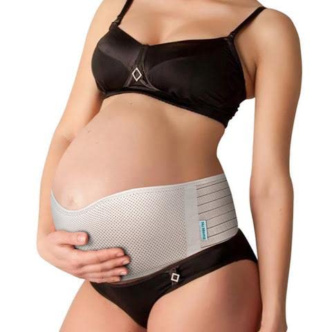 Nu Momz Maternity Belt, Breathable Belly Band for Pregnancy, Premium Pregnancy Belt for Back, Hip & Pelvic Relief - Pregnancy Back Brace - One Size - Beige