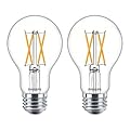PHILIPS LED Clear Dimmable A19 Light Bulb - Pack of 2 - EyeComfort Flicker Free - 8.8W=60W - 800 Lumen - Daylight (5000K) - E26 Base - Indoor - Title 20