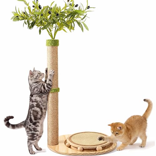 Rascador para gatos torre de 39 pulgadas con juguete interactivo miniatura 1