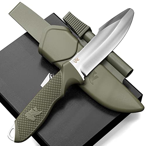 ODENWOLF W-KIDS – Kinder Schnitzmesser Set mit Scheide & Feuerstahl – Inkl. Süßem Kindermesser Führerschein – Sicheres Outdoor Messer für Kinder, Camping, Abenteuer & Schnitzen Lernen