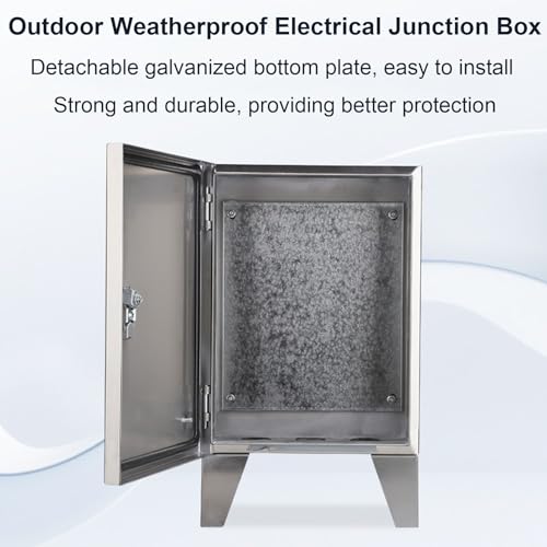 Stainless Steel Outdoor Electrical Enclosure Box, Waterproof High-Foot Junction Box, Secure Metal Lock Box for Electric Vehicle Charging, Durable Weatherproof Protection