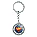 Superman Classic S Shield Logo Keychain Spinning Round Chrome Plated Metal
