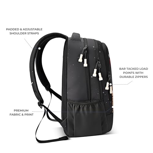 Image of Gear Fiction 2 Backpack 19 inch /39L Large Water Resistant School Bag /Casual Backpack /Daypack /Kids Bag for Boys /Girls (Black-Mint)