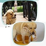 7WUNDERBAR Hund Seil Kauspielzeug Set - 2 Stück Spielzeug 55cm aus Baumwollseil, 3 Knoten Tau Zerrspielzeug Unzerstörbar für Mittlere und Kleine Hunde