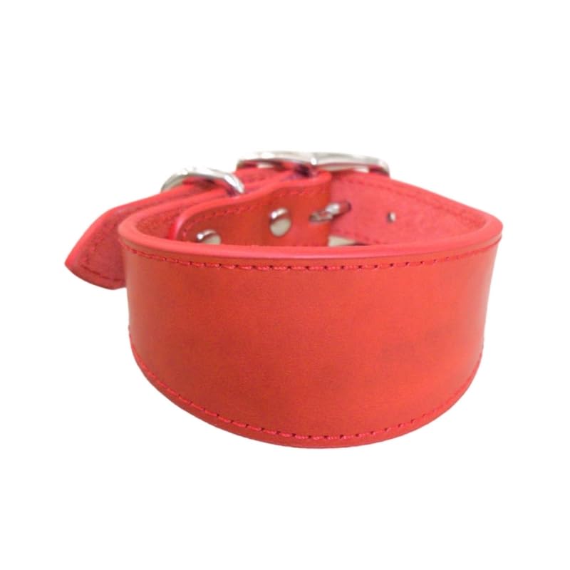 IOOOFU Wide Padded Dogs Collar Genuine Leathers Puppy Collars for Lurchers Italian Greyhounds...