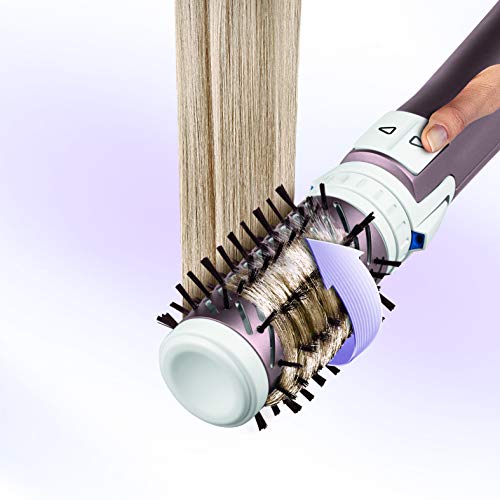Foto von Rowenta Brush Activ Premium Care rotierende Warmluftbürste, Naturborsten für glänzendes Haar, Kaschmir-Keratin-Beschichtung, 2 Bürstenaufsätze 40mm und 50mm, 3 Stufen, Föhnbürste, weiß, CF9540