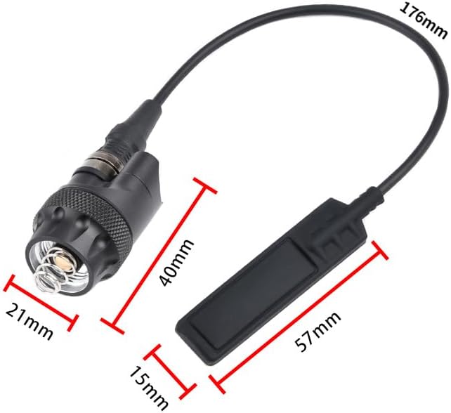 Dual Function Switch Flashlight Aluminum Tail Cap Cover Accessories with Remote Activation Pressure Pad Click Switch & Switch-Socket，Compatible with M300 M600 Series Etc Scout Torch Light Mounting