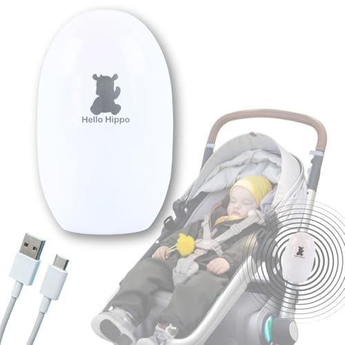 Hello Hippo Baby Rocker - Mecedor de Carrito de Bebé - Cuna Mecedora Automática Silenciosa y Compacta | Mecedora Bebé Eléctrica Portátil con Fijación Universal | USB-C - 3 velocidades ajustables