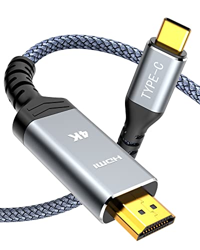 Highwings USB C auf HDMI Kabel 4K 1.8M, USB Typ C auf HDMI Kabel UHD Thunderbolt 3 Kompatibel für MacBook Pro/Air, iPad Pro/Air, Surface Book 2, Dell XPS, Galaxy S10/S9 usw. - Grau