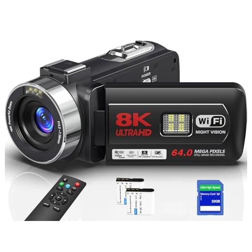 8K Video Camera 64MP Camcorder IR Night Vision 18X Zoom WiFi Vlog Camera