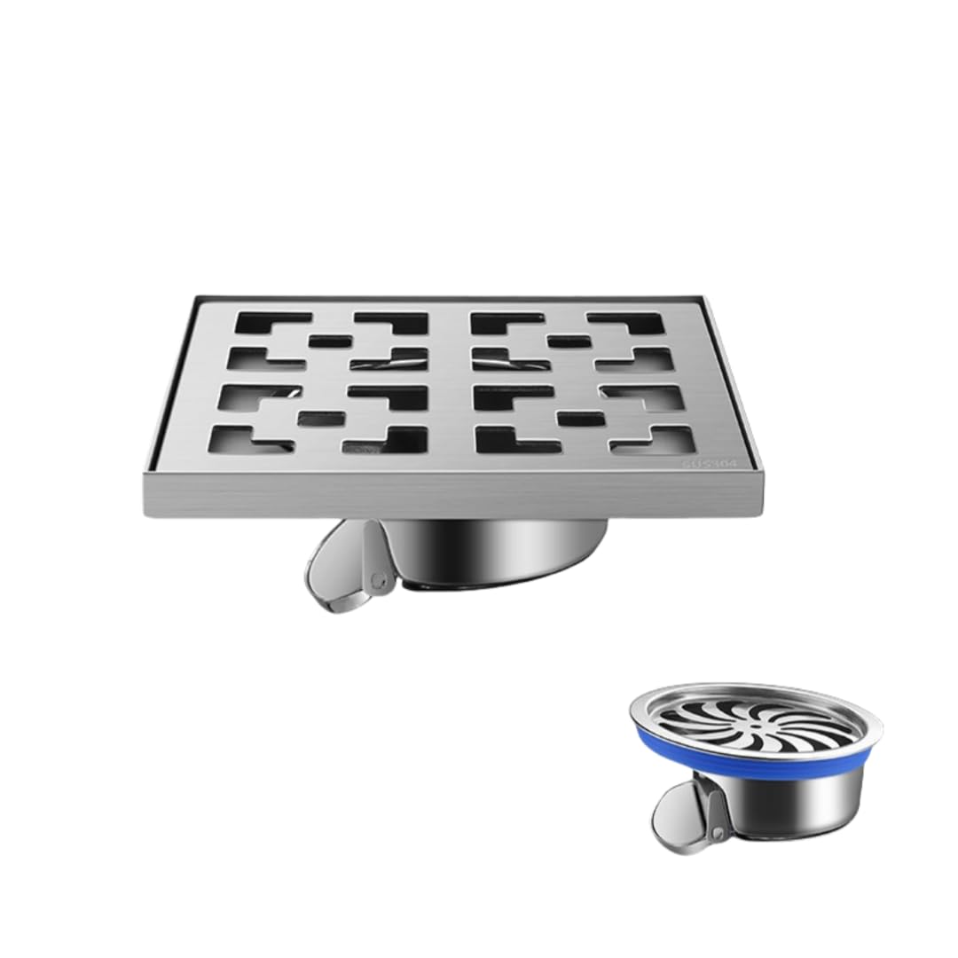 Desagüe Antiguo Desagüe De Suelo De Acero Inoxidable Apto para Tuberías De 75110 cm Cocina Jardín Baño Autosellante Gran Diámetro Rejilla De Ventana 20X20cm