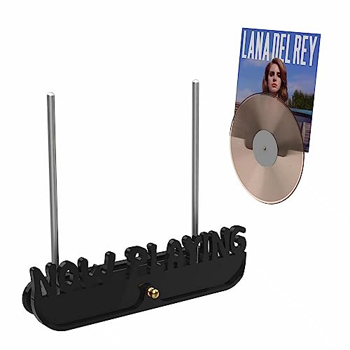 WPESI Now Playing Vinyl Tabletop Stand, Vinyl Record Wall Holder,Turntable Accessories Album Holder LP Storage Display Stand (Black)