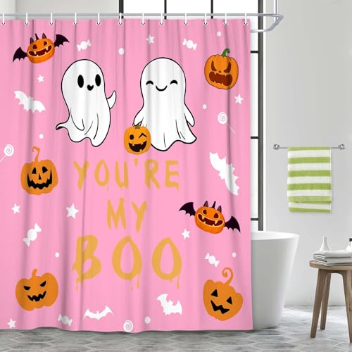 Rideau de douche Halloween tissu polyester imperméable avec crochets 178cm