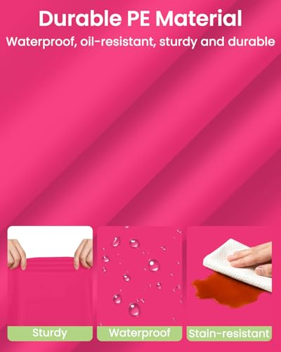 Image of LANLISA 4 Pack Hot Pink Plastic Tablecloth Disposable, 54 x 108 Inch
